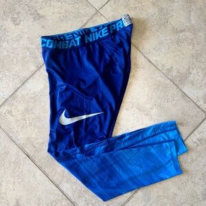 Nike Combat Pro Blue Leggings Men’s Large